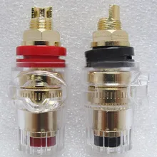 Пара банановых разъемов позолоченные розетки с банановыми штекерами медные клеммы для динамиков стерео