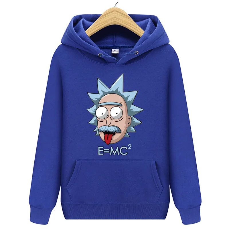  2018 New Men's Hoodies Einstein E MC2 Sheldon Rick And Morty Physics Science Casual Printend Hoodie