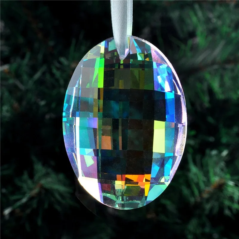 63mm Rianbow Round Glass K9 Crystal Prisms Suncatcher Pendants Chandeliers Parts Garland Chakra Spectra Lustres Lamp Hang Drops (2)