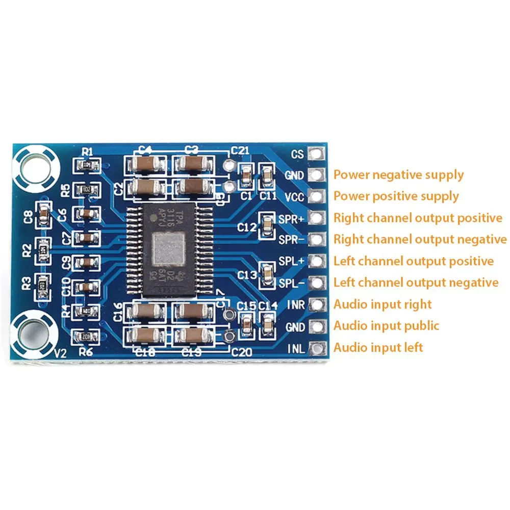 XH-M562 TPA3116D2 50 Вт+ 50 Вт двухканальный Мини цифровой усилитель класса D усилитель 50 Вт Мощность Плата усилителя DC 12 V-24 V 2x50 Вт