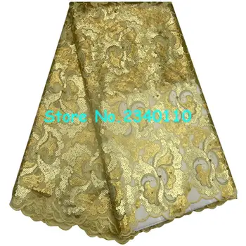 

Latest embroidered sequins lace fabric french tulle lace fabricsHigh Quality beaded Organza lace fabric for party dress YT9-001