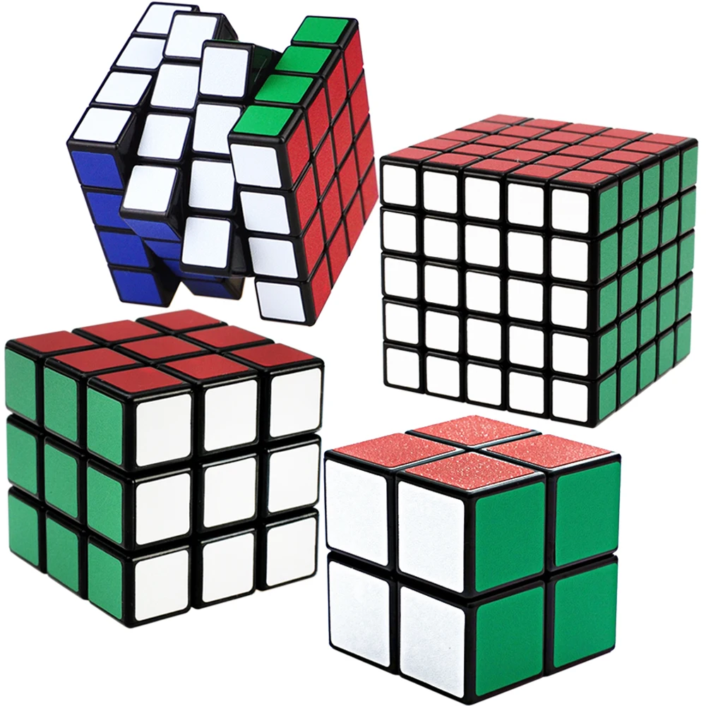 Shengshou 4 шт./компл. 2x2 3x3 4x4 5x5 магический куб 3x3x3 4x4x4 5x5x5 кубик-головоломка подарок