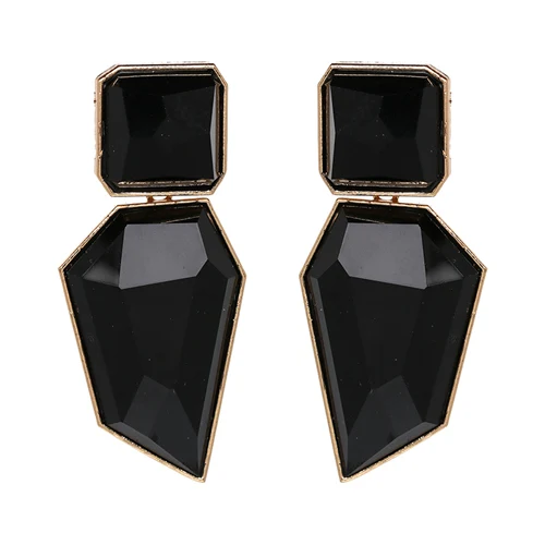 AOTEMAN женские трендовые геометрические акриловые массивные серьги-капли ZA OL стильные прозрачные каменные серьги с золотыми краями brincos - Окраска металла: black