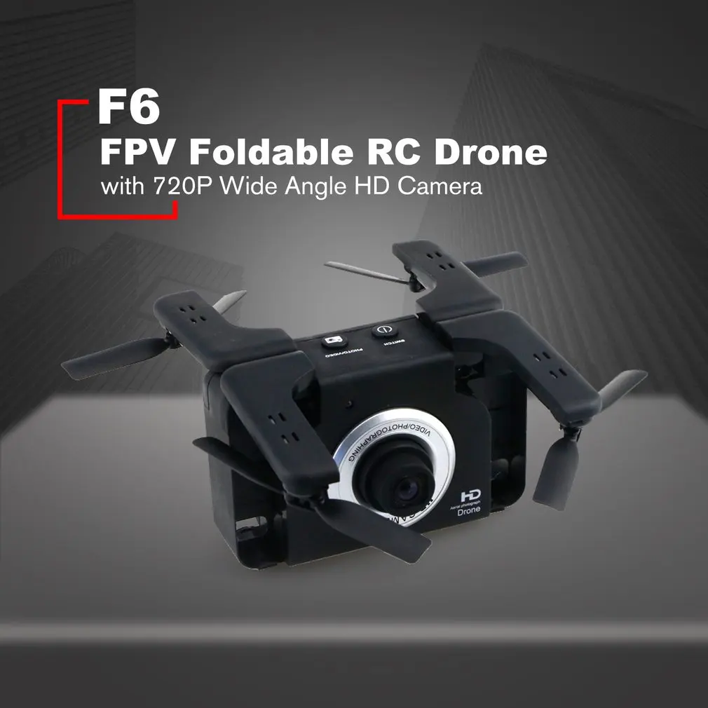 

F6 720P Wide Angle Wifi HD Camera Cam FPV Foldable RC Drone Aircraft with Gesture Selfie Headless Mode One Key Return