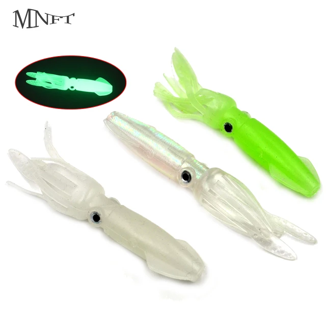 MNFT 3Pcs Soft Luminous Squid Artificial Color Tube Baits Flashing Squid Jig  Saltwater Sea Fishing Soft Lure Size 9cm - AliExpress