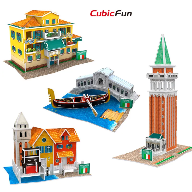 

Cubic Fun 3D Puzzle Italy Feature World Style DIY House Models Italy Architectural Puzzle Toys For Collection Birthday Gifts
