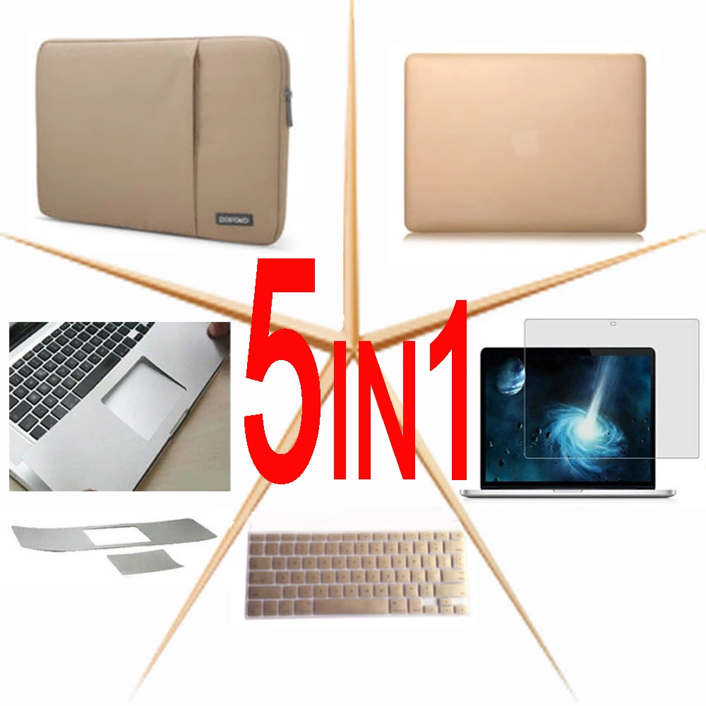 5 в 1 сумка для ноутбука жесткий чехол клавиатуры Защита экрана 11 12 13 15 16 дюймов