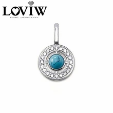Модные стильные DIY Бирюзовый орнамент диск Кулон в стиле панк Модные Качественные украшения для Для женщин подарок на день рождения