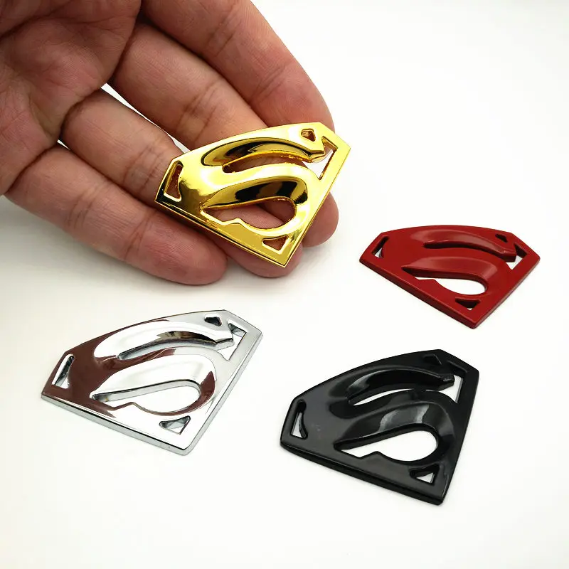 

3D 3M chrome emblem Auto logo Motorcycle accessories Funny car stickers Superman badge metal Universal Car styling