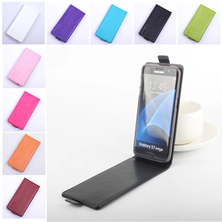 

Fashion 9 Color Flip Leather Cover Case for Samsung Galaxy S7 Edge G9350 Vertical Back Cover Magnetic Protective Shell