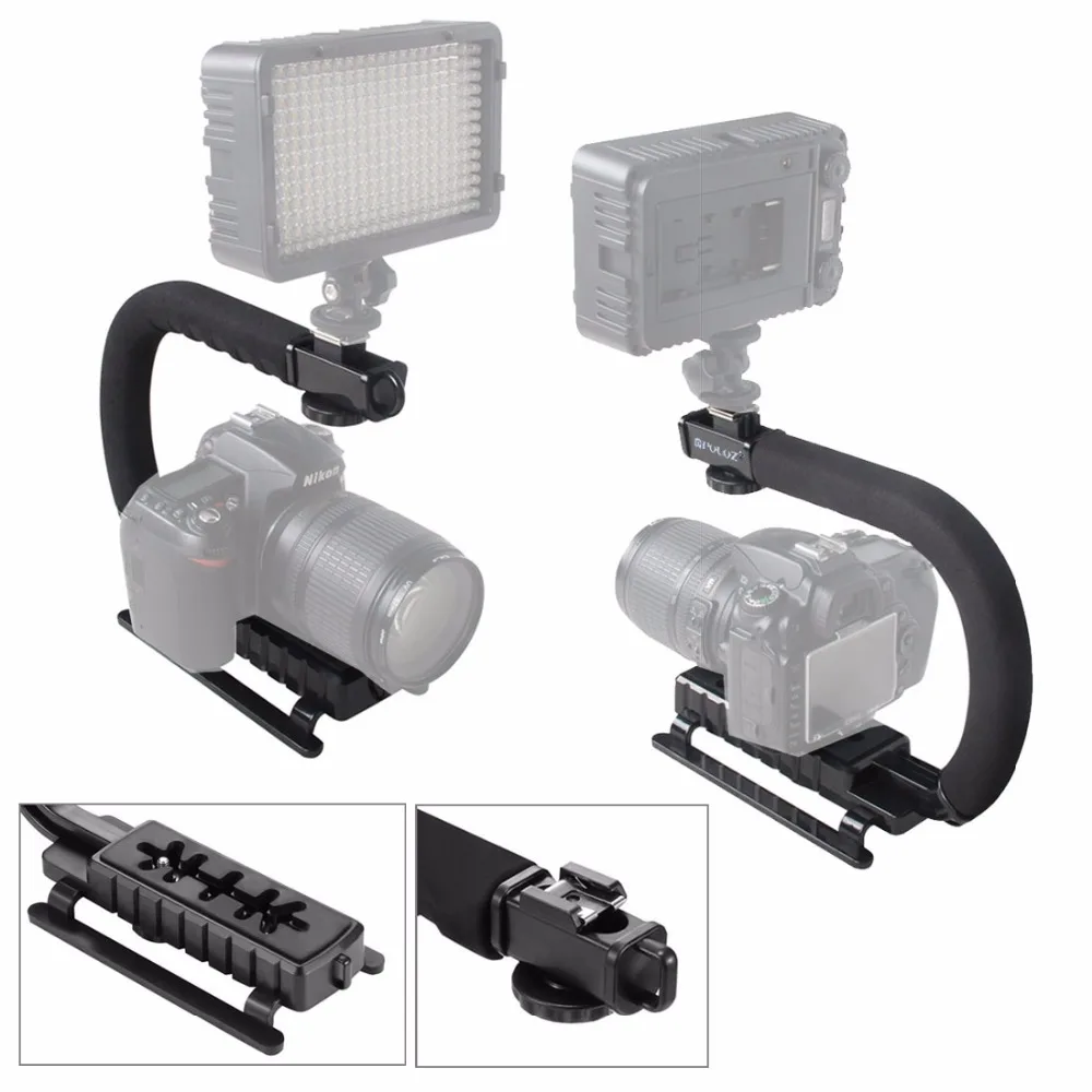 PULUZ C-shaped Video Handle DV Bracket Steadicam Stabilizer for All SLR Cameras and Home DV Camera