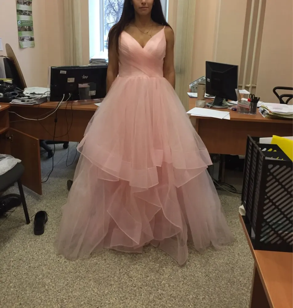 Romantic-White-Front-Floor-Length-Wedding-Dress-2018-Bridal-Dresses-Straps-Tulle-Zipper-Back-with-30cm (3)
