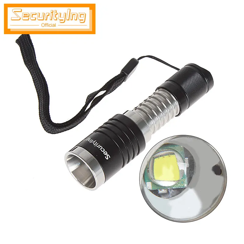 

SecurityIng 3 Modes 600LM XM-L T6 LED Portable LED Flashlight Rechargeable 95mm Length Torch Mini Flashlight for Climbing