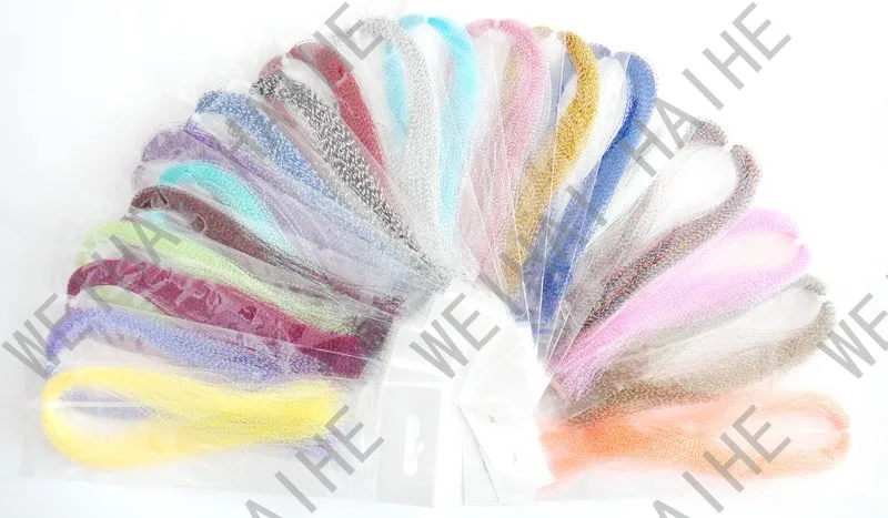 

20 different color CRYSTAL HOLOGRAPHIC FLASHABOU - krystal, tinsel,crystal flash for fly tying Materials