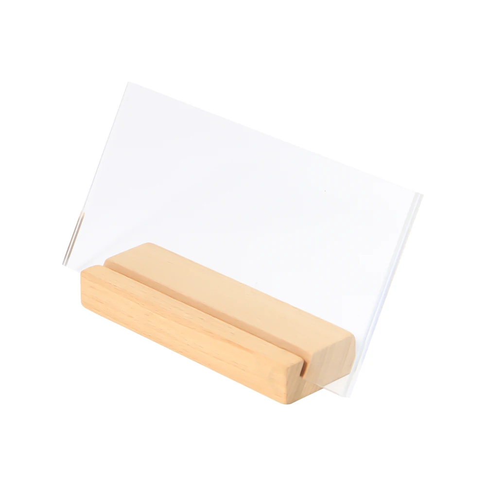 

150*100mm Menu Holder Stand A6 Photo Frame Paper Picture Cover Acrylic Label Frame Wood Sign Stand Desk Photo Holder Display