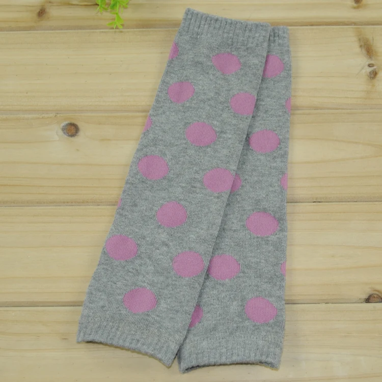 Children gray leg warmers girls pink polka dot cotton leg warmers boys