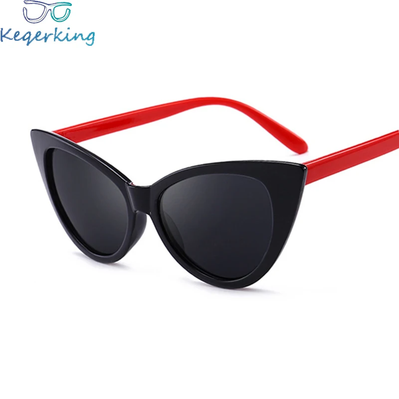 

Retro Thick Frame Cat Eye Sunglasses Women Ladies Brand Designer Mirror Lens Cat Eye Sun Glasses For Female oculos de sol KS-78