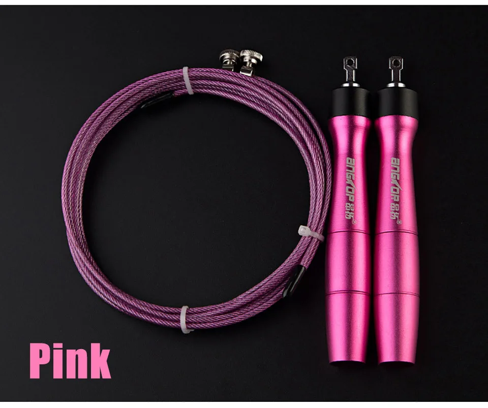 Скакалка для кроссфита, Профессиональная Скакалка для ММА, бокса, фитнеса, тренировки, материал из алюминиевого сплава - Цвет: Розовый