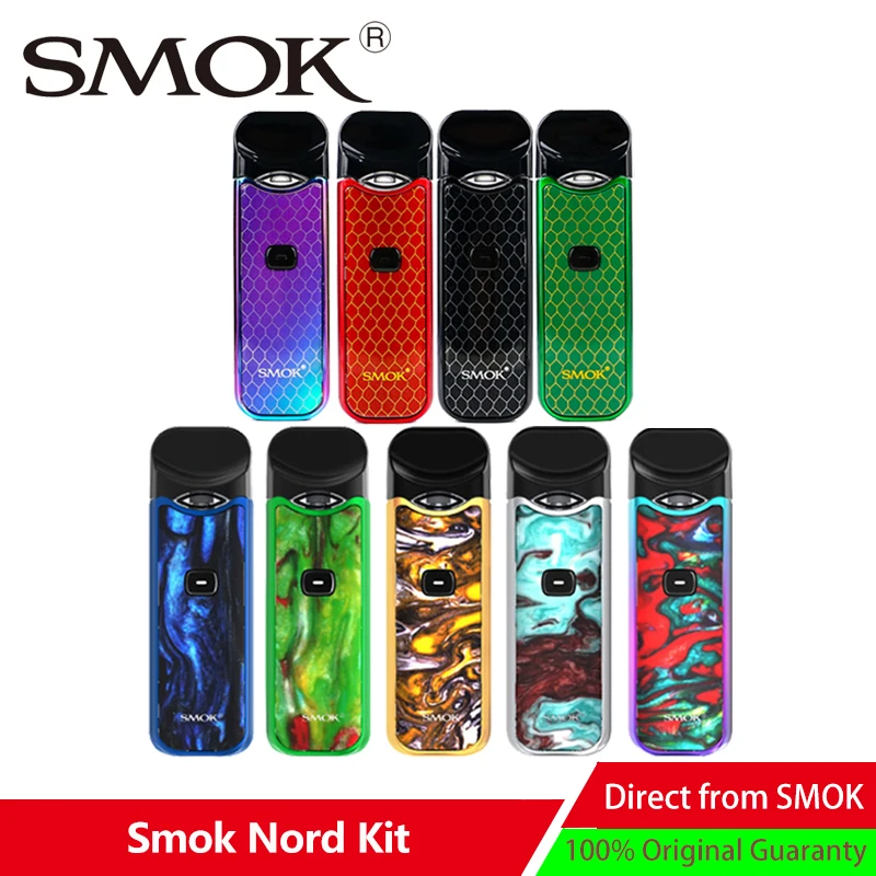 Resin Color Smok Nord Pod vape Kit Button-triggered Pod System with 1100mAh & 3ML Cartridge with Nord Mesh/Regular/Ceramic Coil