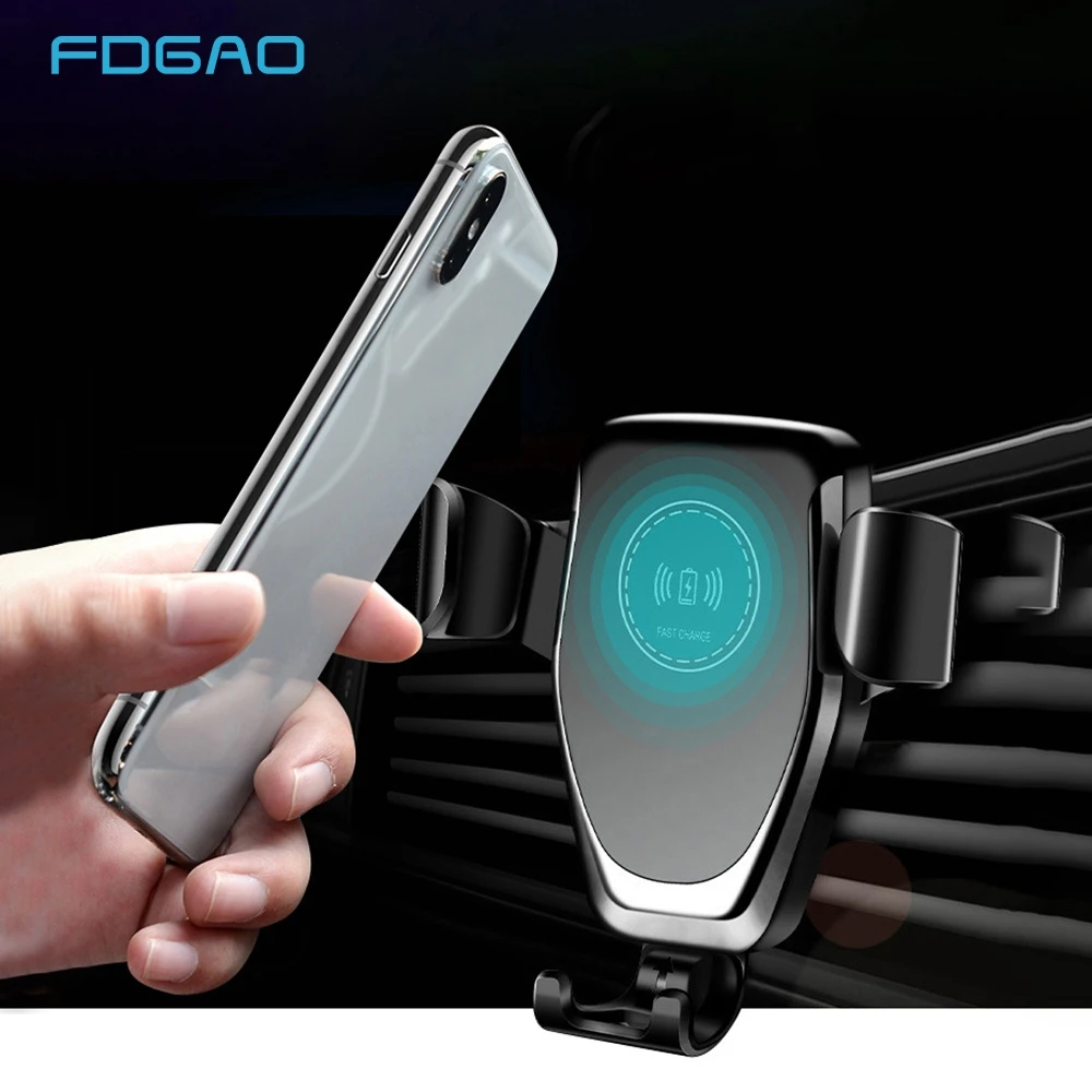 

FDGAO Automatic Gravity Qi Wireless Car Charger Mount For IPhone XS Max XR X 8 10W Fast Charging Phone Holder for Samsung S9 S8