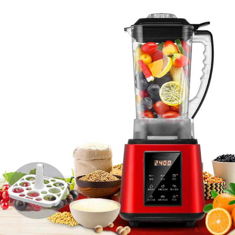 

BPA Free Heavy Duty Commercial 2L Fruit Blender Mixer Automatic Heating Food Processor Ice Smoothie Crusher With Cookie Rack