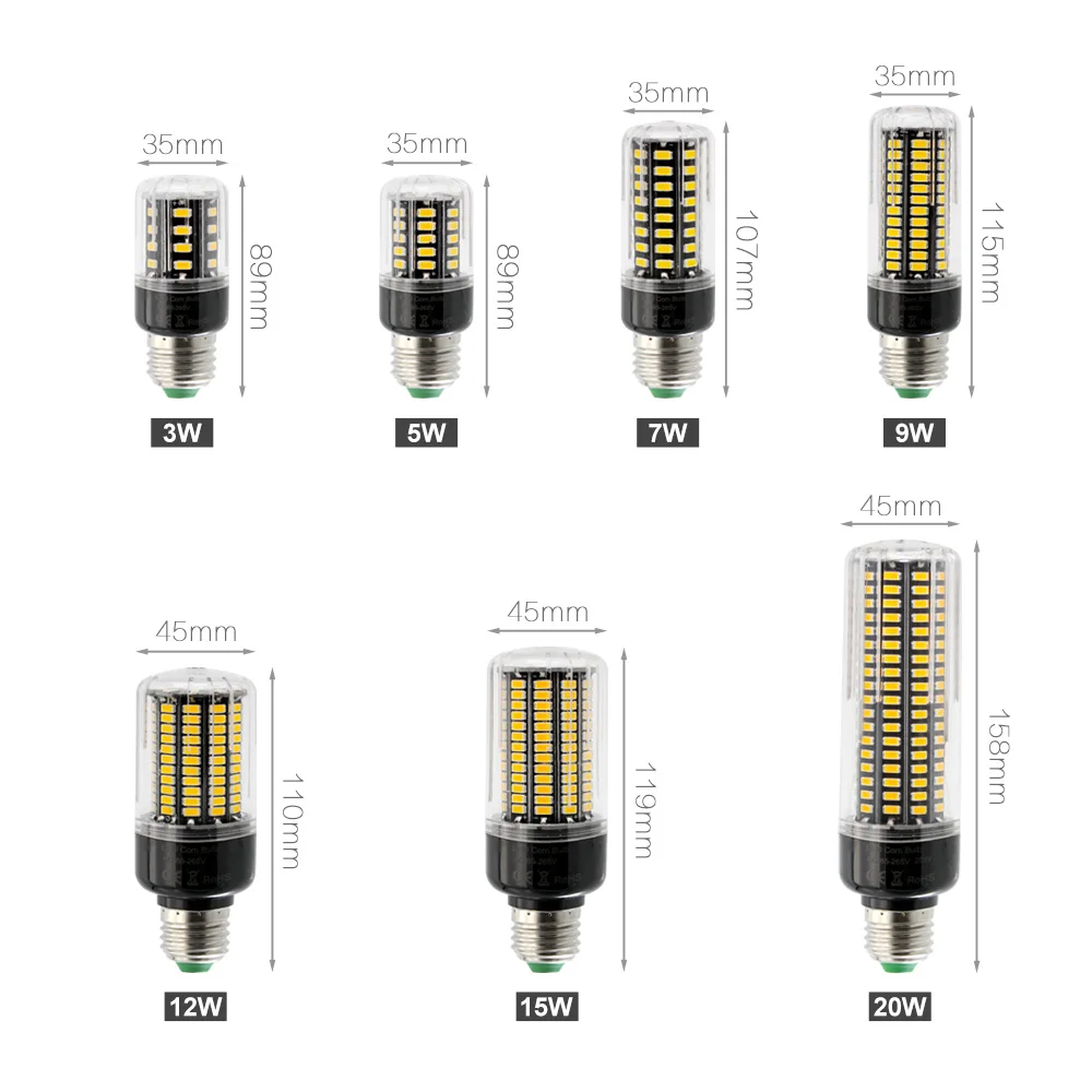 1 шт. умная IC 5736 SMD Светодиодная лампа-кукуруза для люстры E27 E14 B22 3,5 Вт 5 Вт 7 Вт 9 Вт 12 Вт 15 Вт AC85-265V супер яркая светодиодная лампа постоянного тока