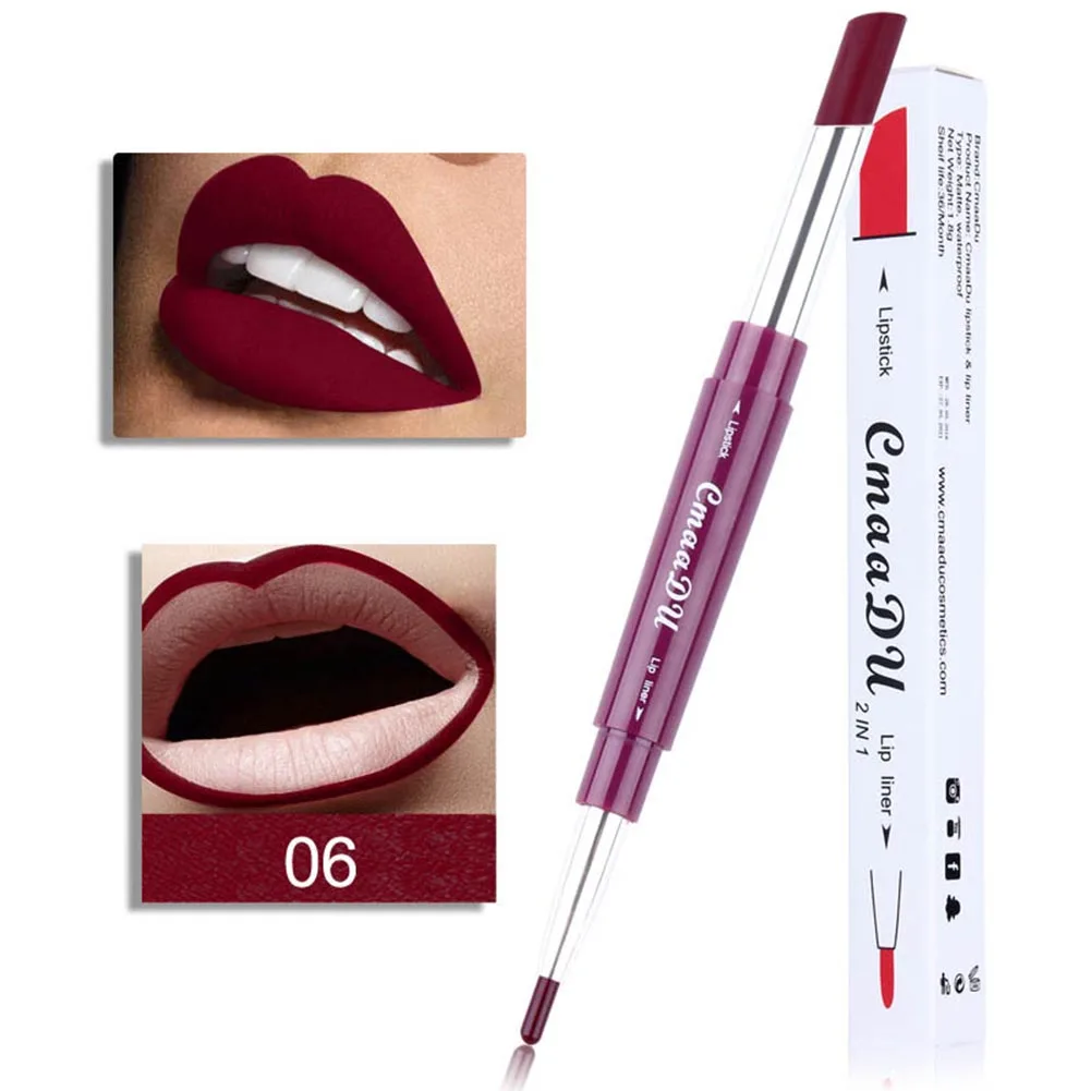 Двухсторонний карандаш для губ водостойкий стойкий карандаш для макияжа QS888 - Цвет: as picture