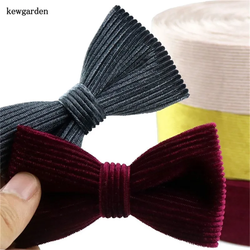 

Kewgarden 50mm 5CM Stripe Velvet Layering Cloth Ribbons DIY Bowknot Satin Ribbon Handmade Tape 3m/lot