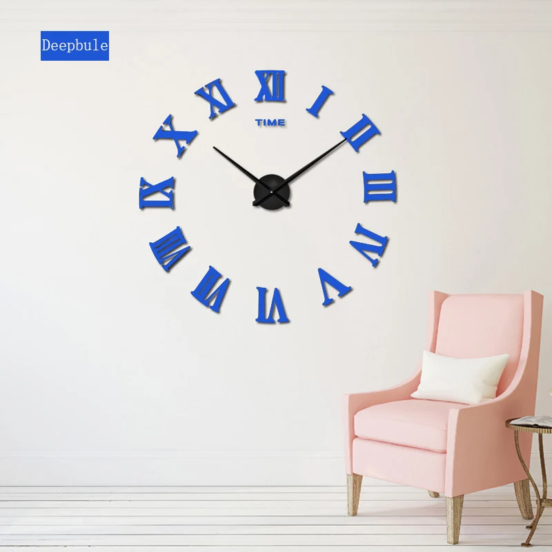 

2019 muhsein New Home DecorLarge Roman Mirror Fashion Modern Quartz Clocks Living Room Diy Wall Clock WatchFree Shipping