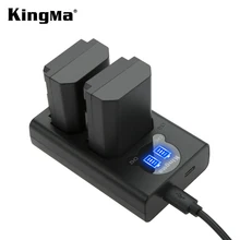 Kingma полный декодированный комплект батарей(2 шт) NP-FZ100 аккумулятор и двойной ЖК-дисплей зарядное устройство для sony ILCE-9 A7M3 A7R3 A9 7RM3 камеры
