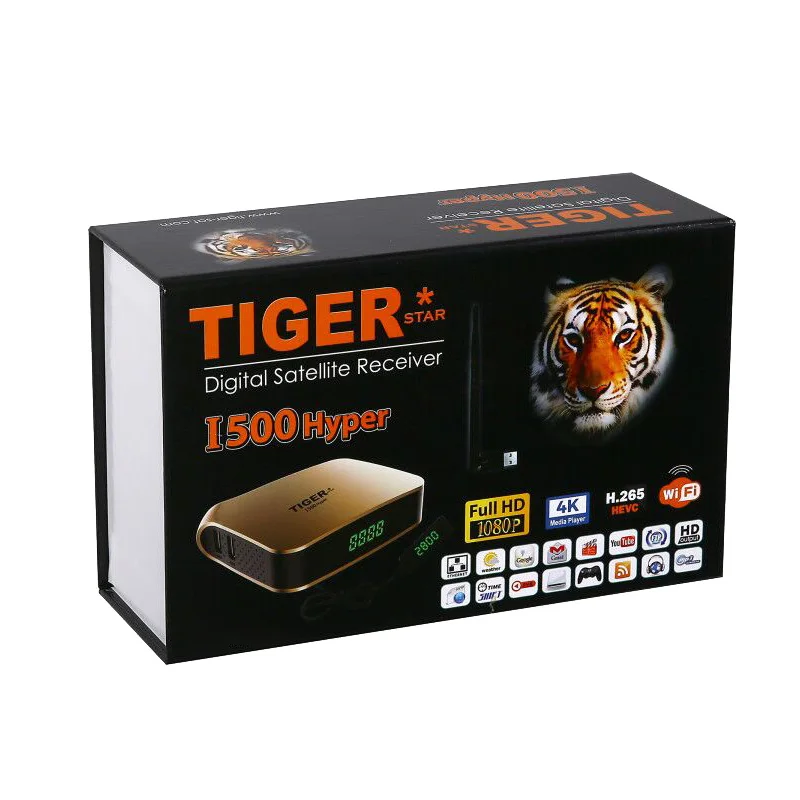 Tigre i500hiper receptor satelital soporte árabe IPTV suscripción 4K pantalla HD receptor de TV Digital por satélite DVBS2 sintonizador FTA - 6