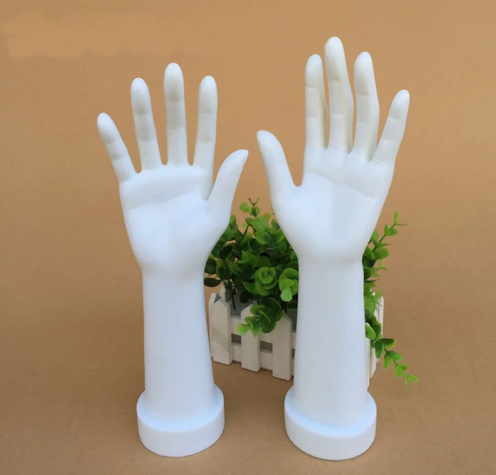 

New 1 Pair Mannequin Hand Arm Display Base Female Gloves Jewelry Model 12inch White