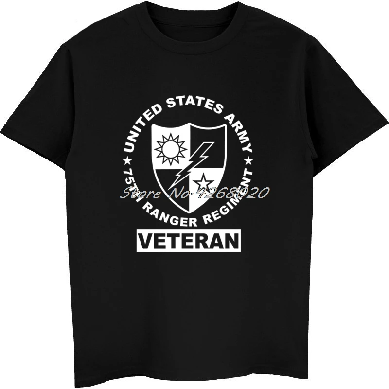 Army 75th Ranger Regiment Printed T shirt Men's Short Sleeve O neck