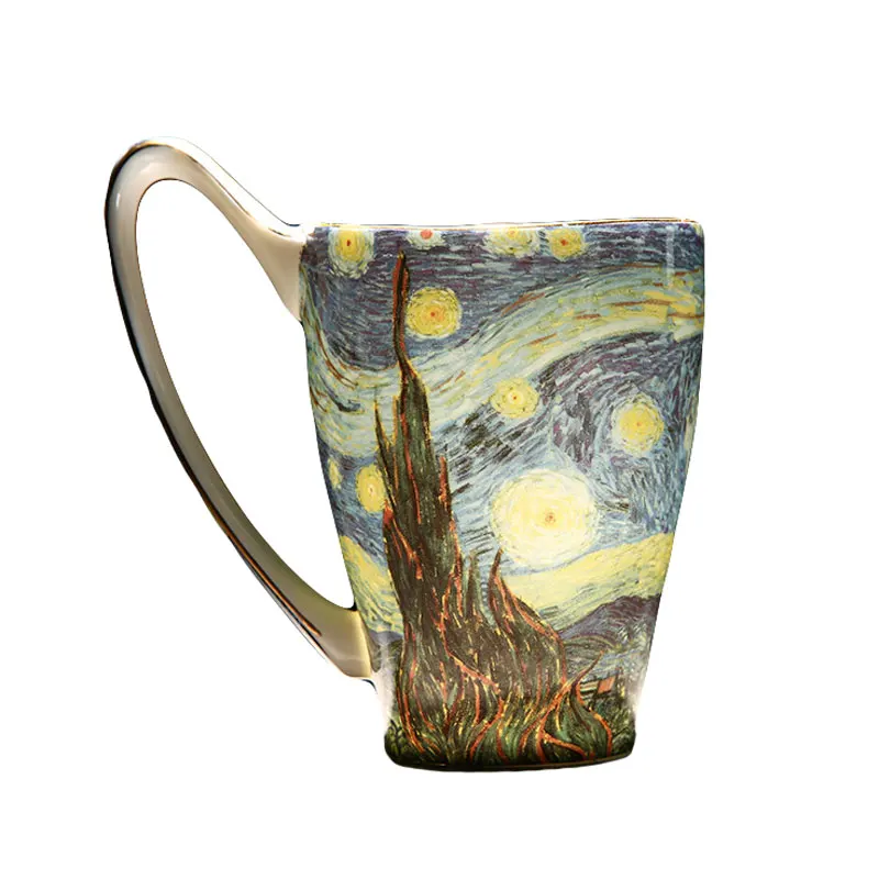 LE Van Gogh Opus известная картина костяного фарфора кофейная кружка керамика чашка