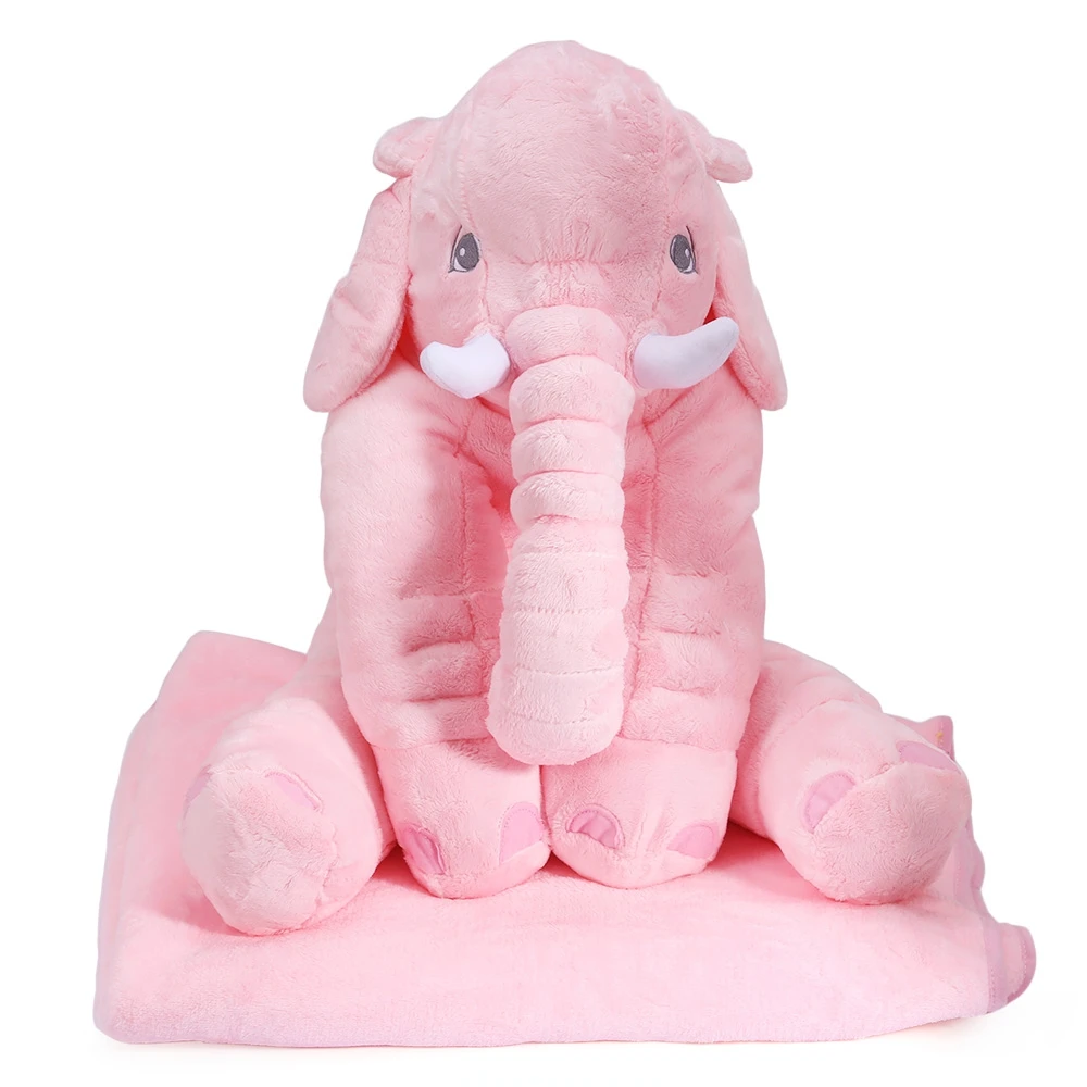 

Elephant Stuffed Toys Lovely Simulation Animal Children Kids Plush Doll Pillow Baby Gift for Christmas With Blanket as Gift