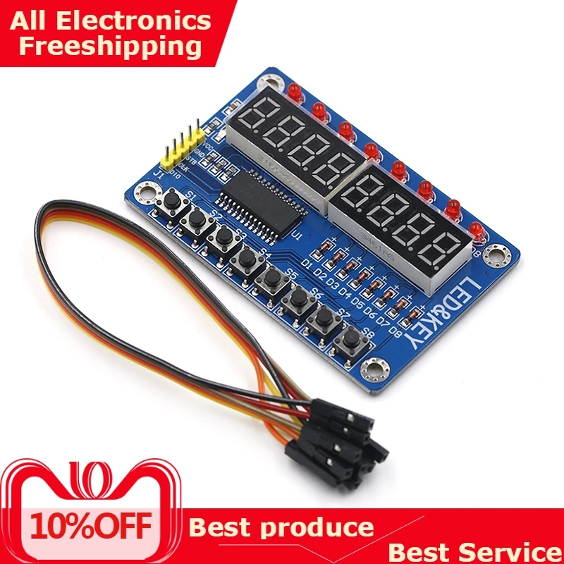 

TM1638 Module Key Display For AVR Arduino New 8-Bit Digital LED Tube 8-Bit