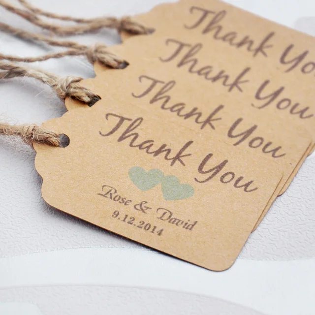 Personalized Thank You Wedding Tags With 6 Colors Heart Can Personalized Thank You Wedding Tags With 6 Colors Heart Can Choose Paper Favor