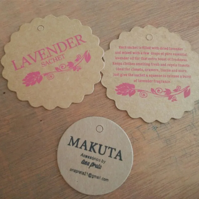 Custom Retro brown kraft Price paper tags clothing swing hang tag 6 cm diameter | Дом и сад