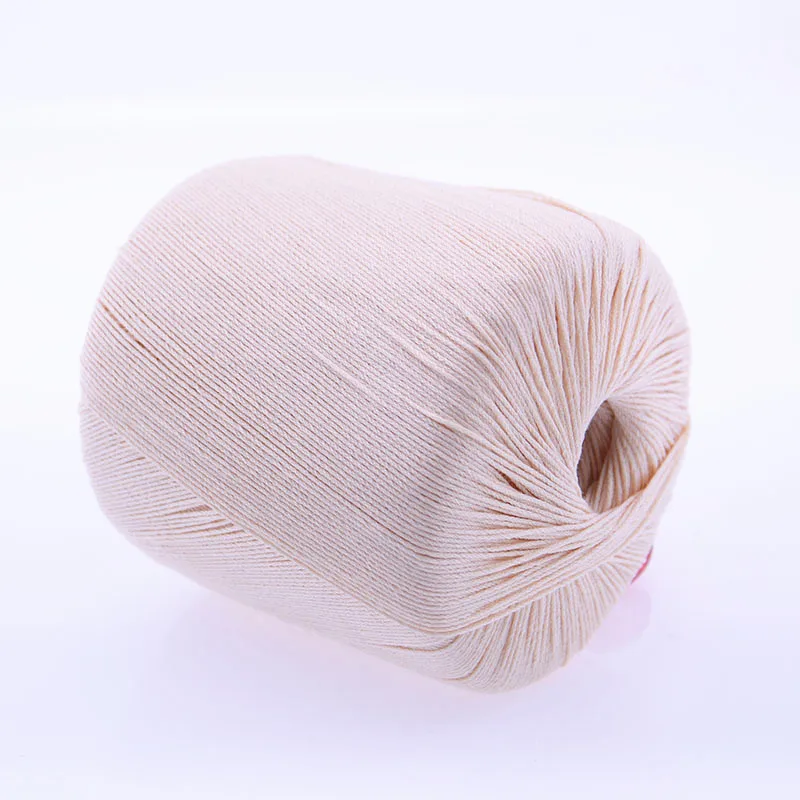 Beige Новое поступление 40 г 5# кружевная пряжа для вязания крючком шаль платье хлопок крутая ручная вязка пряжа для лета осени Diy ручной работы - Цвет: Beige