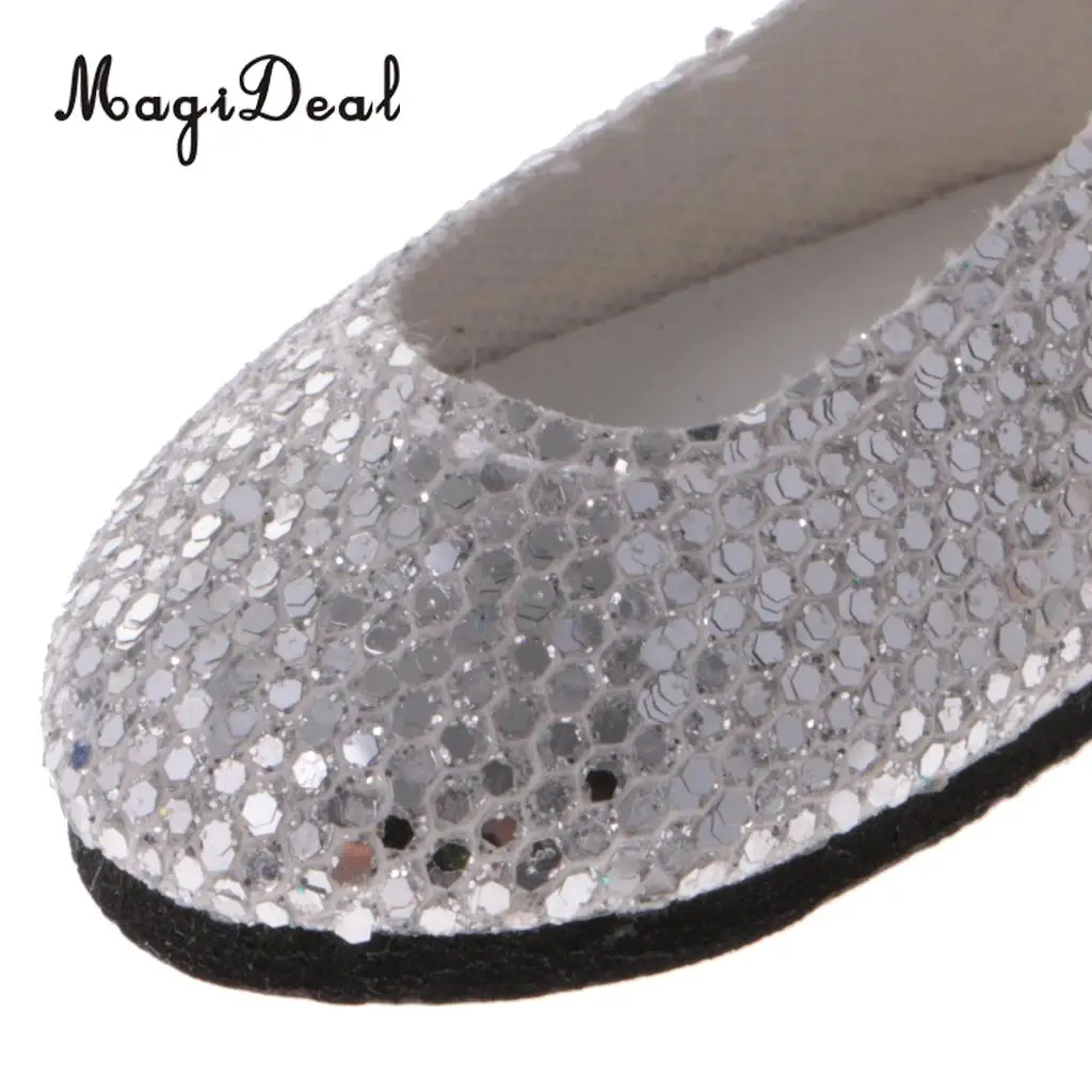 MagiDeal Bling Bling 4 Pairs Plastic Sequins Shoes for 14 Inch   Wellie Wisher Dolls Accessories