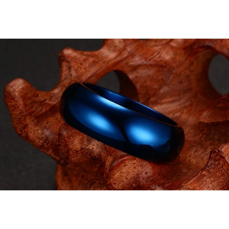 Vnox синий Кольца 316L Нержавеющая сталь Кольца Обручение Обручальные кольца для Для мужчин Для женщин ювелирные изделия