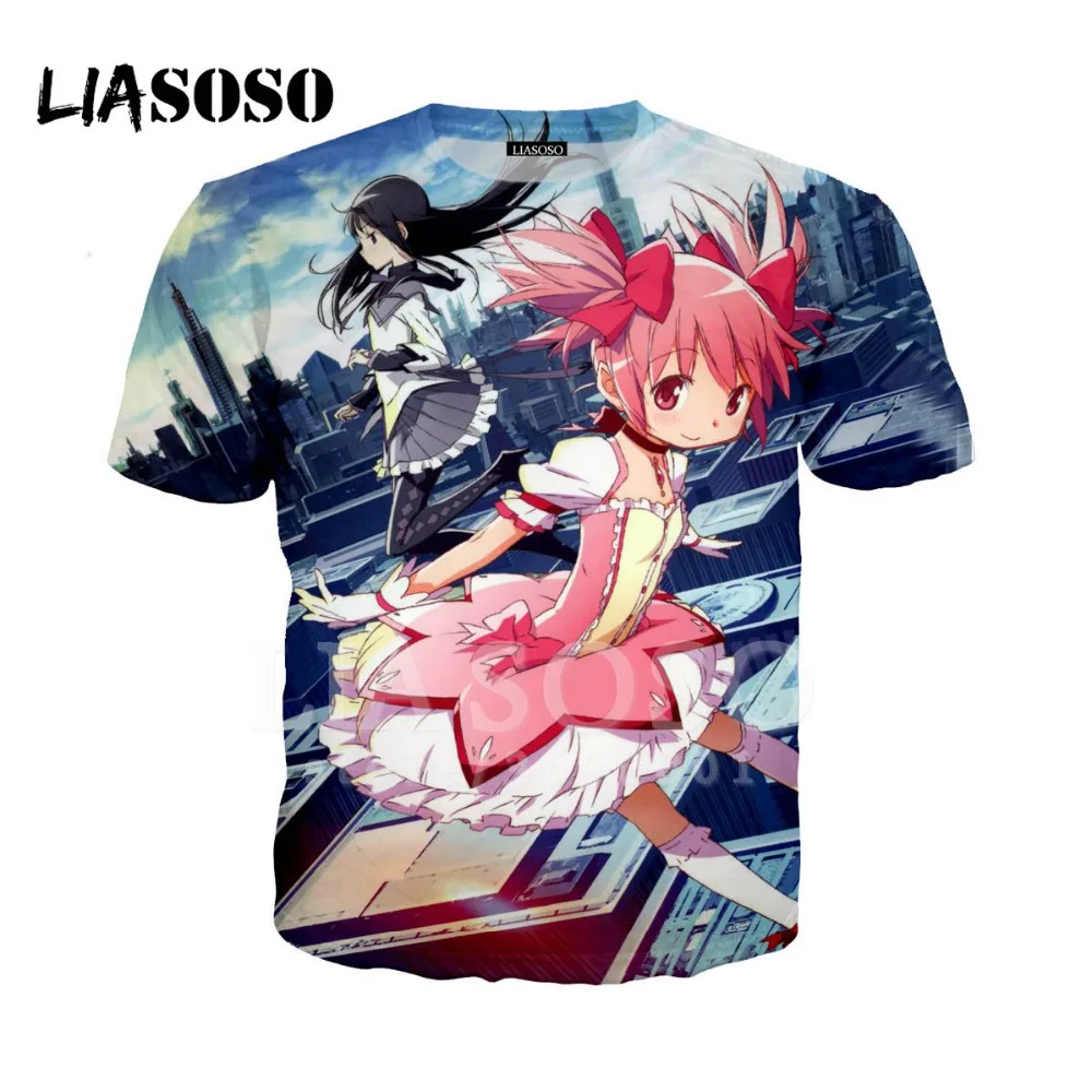 LIASOSO 3D принт японского аниме Puella Magi Madoka Magica Akemi Homura Kaname Женская Мужская футболка