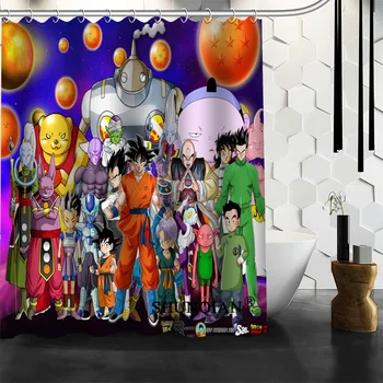 

Custom Dragon Ball Shower Curtain 12 Hooks For The Bathroom High Quality Polyester Fabric Bath Curtain 3D Printing