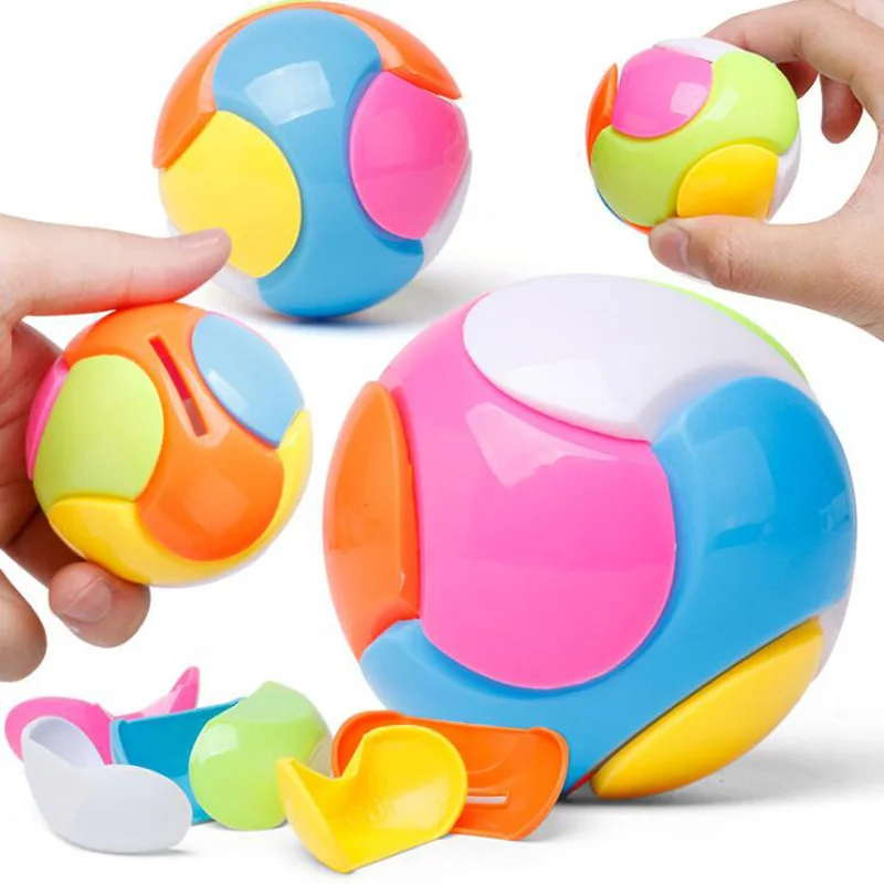 Color assembled football piggy bank DIY puzzle assembled soccer piggy