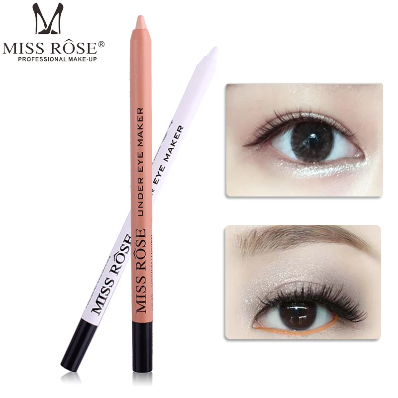 

MISS ROSE Brand Shiny Brighten Eye Liner Pencil Makeup Waterproof Easy to Wear Shimmer Waterproof White Eyeliner