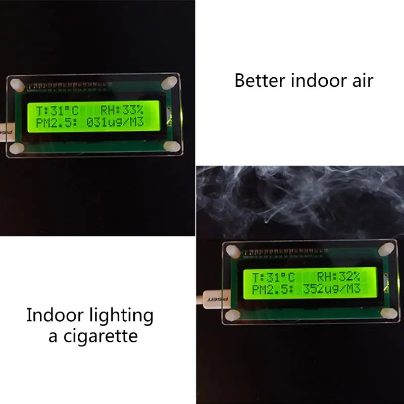 PM2.5 монитор для автомобиля дома температура частиц RH% детектор качества воздуха USB переносной G5 лазерный датчик PM1.0 PM2.5 PM10 тестер L29K