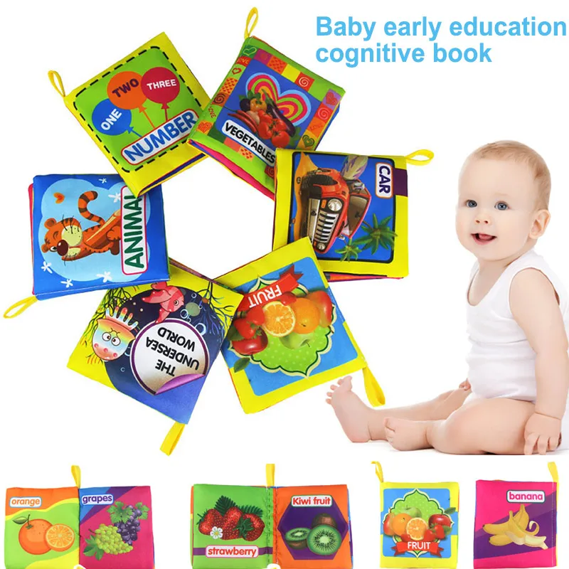 6pcs/set Baby Cloth Book Early Educational Animal Undersea Number Fruit Vegetable Theme M09 | Игрушки и хобби