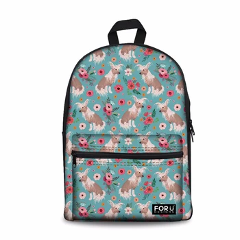 

Customized Children's Backpack School Bags Chinese Crested Flower Printing Teenagers Schoolbag Satchel 17 Inch Kids Bag Mochila