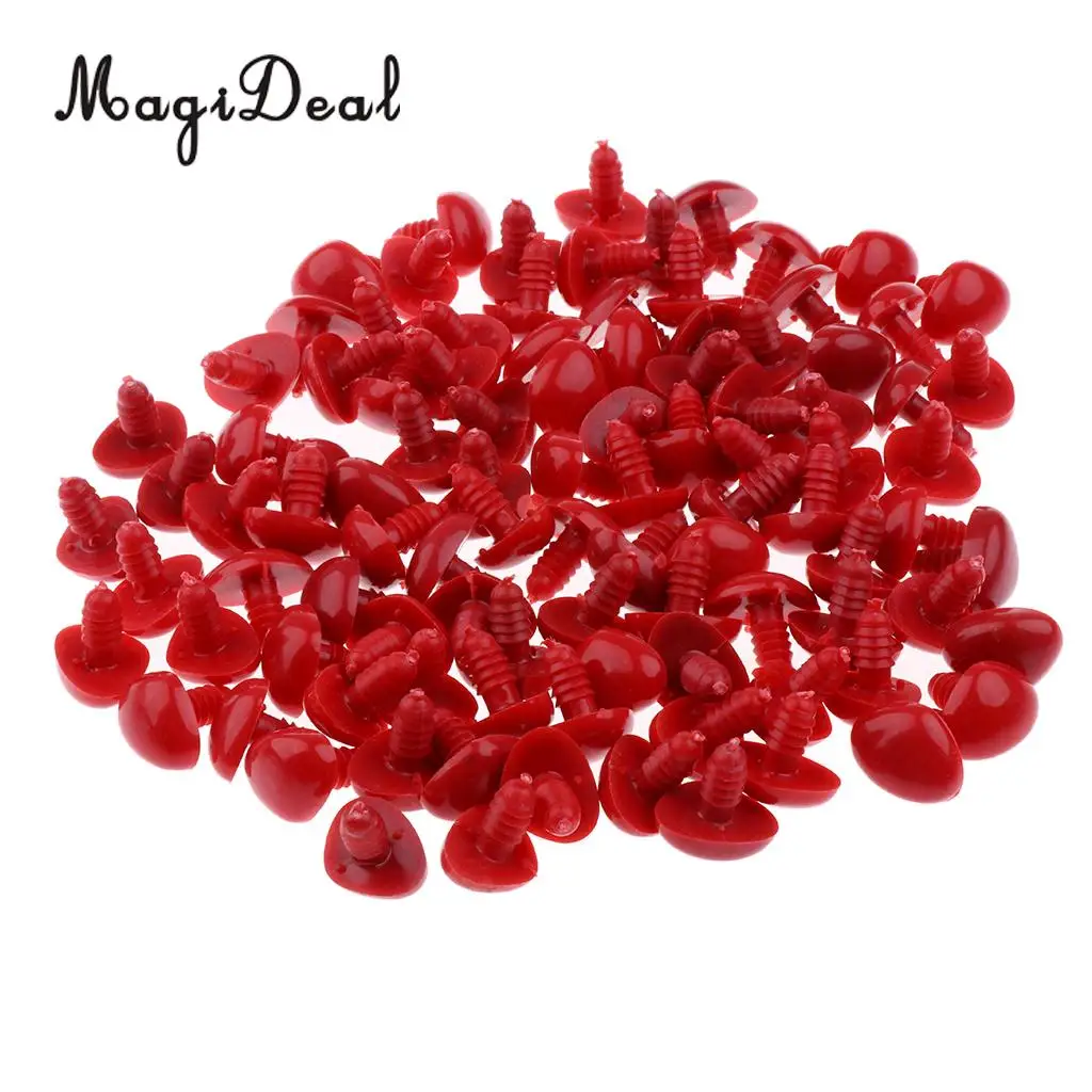 MagiDeal Hot Selling 100Pcs/Lot 10x11mm Safety Nose with BACKS for Bear Doll Dog Animal DIY Crafts Children Toy 4Colors