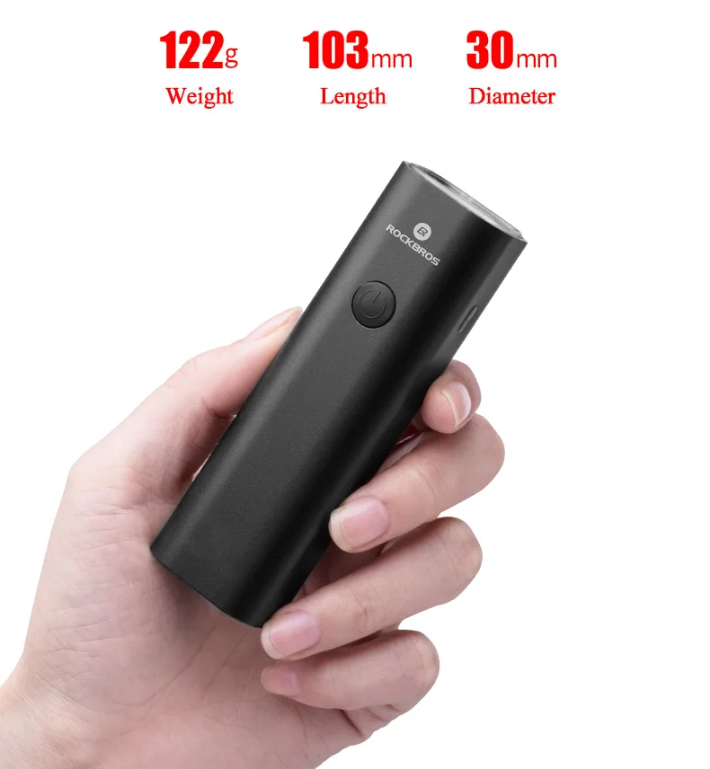 Top ROCKBROS Bicycle Light USB Charge Rainproof Safety Front Lamp Cycling Ultralight Flashlight Outdoor Night-riding Bike Equipment 24